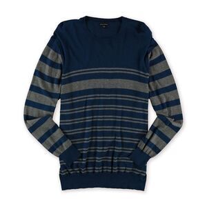 Sons of Intrigue Mens Horizontal Stripe Pullover Sweater, Blue, NWT